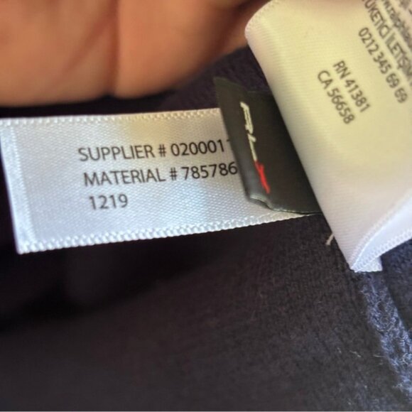 RLX Ralph Lauren Men’s Medium Blue 1/4 Zip Wool Blend Sweater Outdoor Pullover - Picture 12 of 12